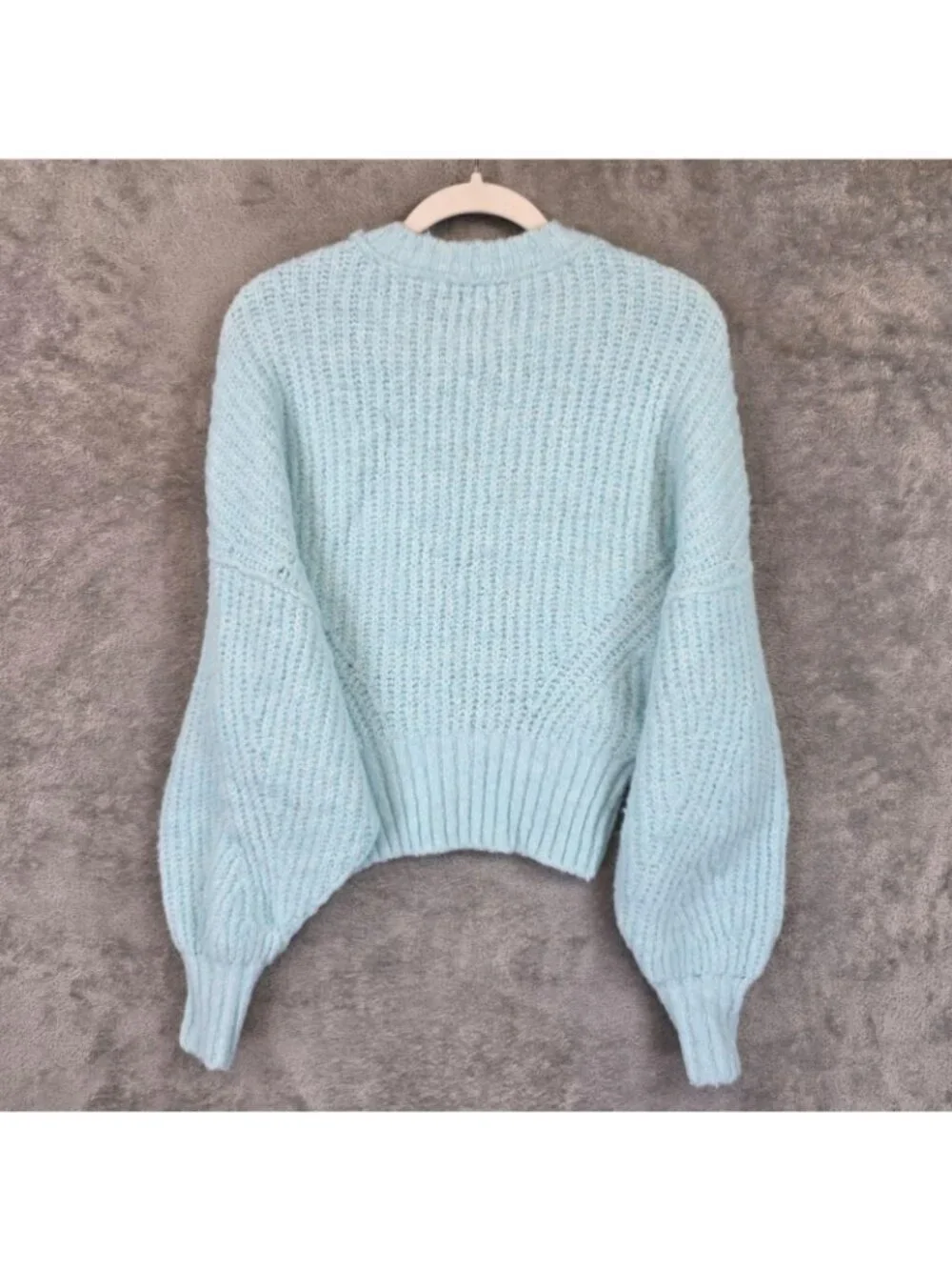 Pilcro Sweater Womens XS Blue Chunky Knit Dolman Sleeve Crew Neck Pullover